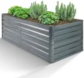 Arebos Hochbeet Metall 120x90x59 cm | Gartenbeet aus verzinktem Stahl | Pflanzbeet wetterfest & rostfrei | Rechteckiges Gemüsebeet für Garten & Terrasse | Hochbeet Bausatz ohne Boden - Thumbnail 1