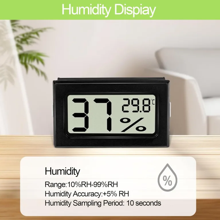 8 Stück Hygrometer Thermometer, Mini Digital Hygrometer mit LCD, indoor hygrometer Temperatur Luftfeuchtigkeitsmesser Celsius(℃) für Weinkeller Gewächshaus Babyzimmer – Bild 4