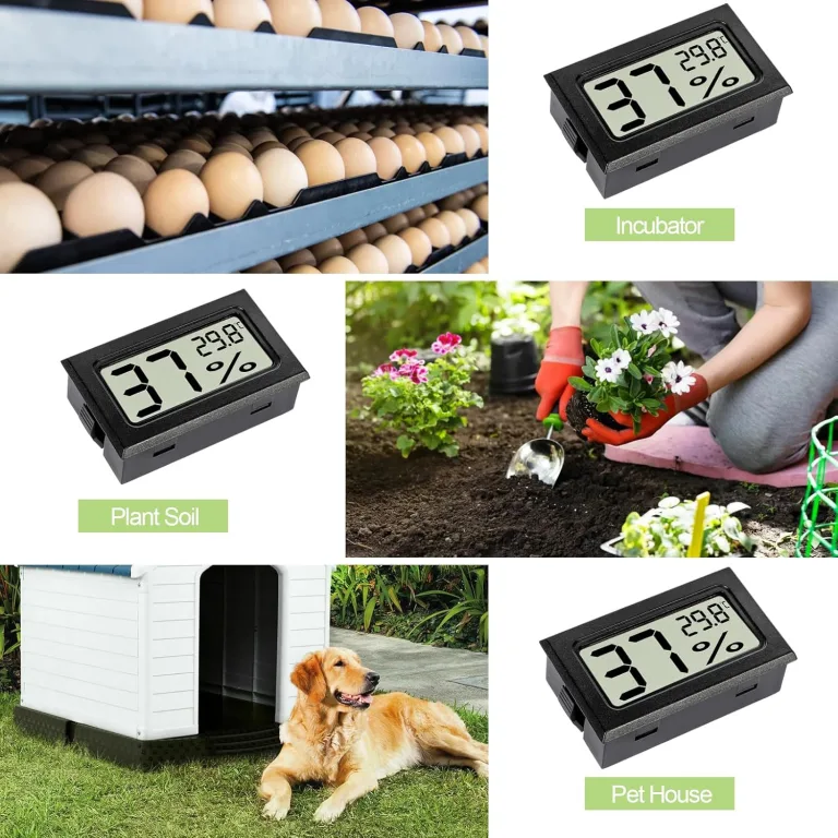 8 Stück Hygrometer Thermometer, Mini Digital Hygrometer mit LCD, indoor hygrometer Temperatur Luftfeuchtigkeitsmesser Celsius(℃) für Weinkeller Gewächshaus Babyzimmer – Bild 7