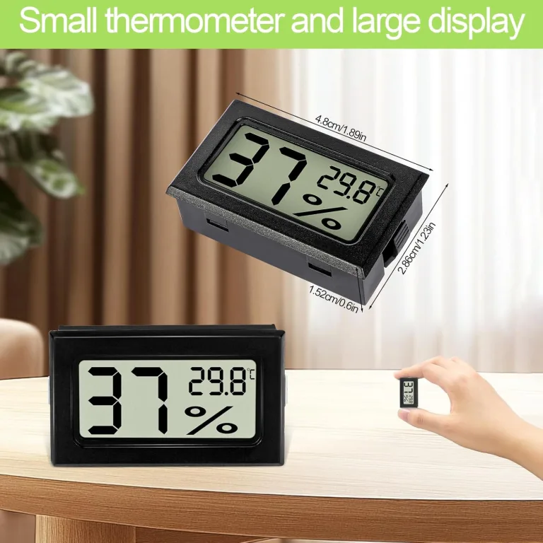 8 Stück Hygrometer Thermometer, Mini Digital Hygrometer mit LCD, indoor hygrometer Temperatur Luftfeuchtigkeitsmesser Celsius(℃) für Weinkeller Gewächshaus Babyzimmer – Bild 2