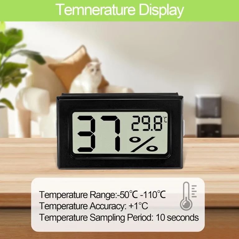 8 Stück Hygrometer Thermometer, Mini Digital Hygrometer mit LCD, indoor hygrometer Temperatur Luftfeuchtigkeitsmesser Celsius(℃) für Weinkeller Gewächshaus Babyzimmer – Bild 3