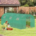 Froadp Gewächshaus Foliengewächshaus 3x6x2 m Folientunnel Winterfest Treibhaus Tomatengewächshaus 18 ㎡ Stabiles Tomatenhaus mit Verzinktem Stahlrohr inkl. Tür & Fenster, Grün - Thumbnail 8