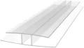 H-Profil Polycarbonat 1500mm Transparent 10mm – Stegplatten Verbinder für Doppelstegplatten | Hohlkammerplatten Verbindungsprofil für Gewächshaus & Überdachungen - Thumbnail 1