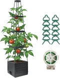 Tomatentopf mit Rankgitter und Wasserspeicher, Selbstbewässernder Pflanzkübel für Tomaten, Rankhilfe für Kletterpflanzen, Tomatenset - Thumbnail 1