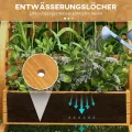 Outsunny Hochbeet aus Holz, Blumenkasten mit 3 Etagen, Gemüsebeet mit Wagenrad-Dekor, Kräuterbeet mit Entwässerungslöchern für Garten, Balkon, Teak, 61 x 62 x 57 cm - Thumbnail 3