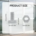 50 Stück Alu-Hammerkopfschrauben M6x12 für Gewächshaus/Glashaus – Rostfreie Gewächshausschrauben mit Muttern - Thumbnail 2
