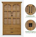 M MCombo Gartenschrank Gartenhaus Holz Wetterfest, Geräteschrank Gerätehaus Outdoor, für Außenbereich Balkon Terrasse, Gartenhütte mit 2 Bewegliche Regale, 58×107×180 cm, 1155 (Natur) - Thumbnail 6