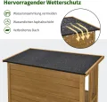 M MCombo Gartenschrank Gartenhaus Holz Wetterfest, Geräteschrank Gerätehaus Outdoor, für Außenbereich Balkon Terrasse, Gartenhütte mit 2 Bewegliche Regale, 58×107×180 cm, 1155 (Natur) - Thumbnail 8