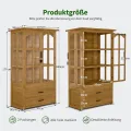 M MCombo Gartenschrank Gartenhaus Holz Wetterfest, Geräteschrank Gerätehaus Outdoor, für Außenbereich Balkon Terrasse, Gartenhütte mit 2 Bewegliche Regale, 58×107×180 cm, 1155 (Natur) - Thumbnail 3