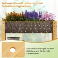 COSTWAY Hochbeet mit Ablage, Erhöhtes Gartenbeet aus Holz, Pflanzkasten mit Entwässerungslöchern, Gemüsebeet Kräuterbeet groß, für Balkon Garten Terrasse, 120 x 60 x 81 cm (Natur) - Thumbnail 5