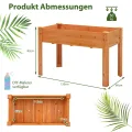 COSTWAY Hochbeet Holz, Erhöhtes Gartenbeet, Pflanzkasten mit Drainagelöchern, Gemüsebeet Pflanzbeet rechteckig, Kräuterbeet groß, Pflanztrog für Balkon Garten Terrasse, 120 x 60 x 82 cm (Braun) - Thumbnail 6