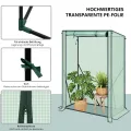 WOLTU Foliengewächshaus Tomatengewächshaus, PE-reissfeste, wasserdichte Plane mit Rolltor, für Garten, Terrasse, Hinterhof, 100x50x150/136cm, Grün - Thumbnail 3