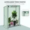 WOLTU Foliengewächshaus Tomatengewächshaus, PE-reissfeste, wasserdichte Plane mit Rolltor, für Garten, Terrasse, Hinterhof, 100x50x150/136cm, Grün - Thumbnail 4