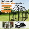 Gewächshaus Aluminium Gartengewächshäuser mit 6 cm Fundament und 4 mm PC Platte Treibhaus Tomatenhaus Gartenhaus UV beständig Wetterfest für den Garten, 280x180x195 cm - Thumbnail 3