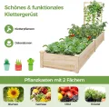 FANTASK Hochbeet mit Rankgitter, Blumenkasten mit Spalier, Pflanzkasten aus Tannenholz, Gartenspalier mit Rankkasten, Natur (235x63x102 cm) - Thumbnail 4