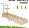 FANTASK Hochbeet mit Rankgitter, Blumenkasten mit Spalier, Pflanzkasten aus Tannenholz, Gartenspalier mit Rankkasten, Natur (235x63x102 cm) - Thumbnail 5