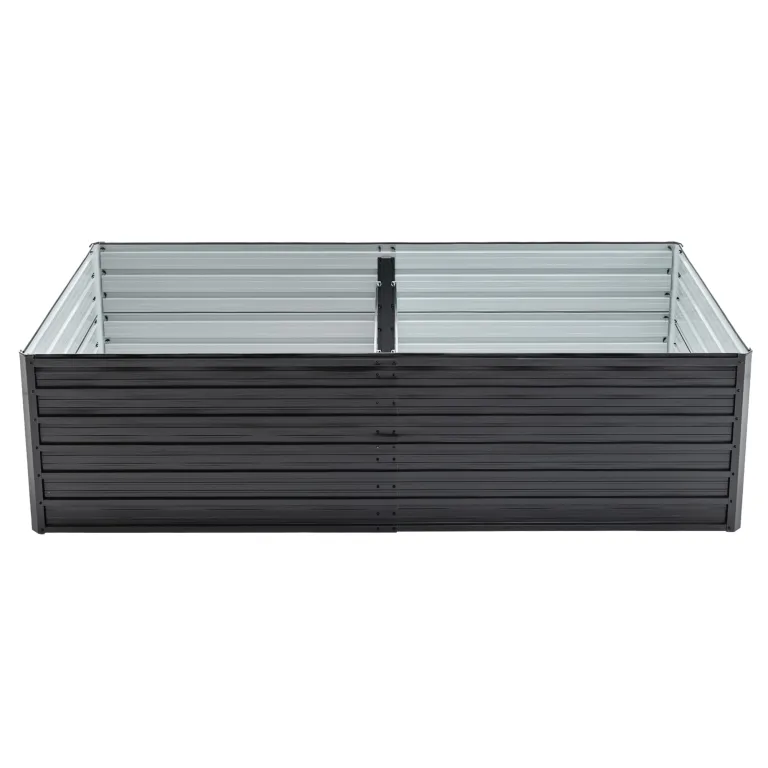 Thanaddo Hochbeet Metall Pflanzbeet, rechteckig Gemüsebeet aus verzinktem Stahl, Gartenbeet Pflanzkasten Pflanzkasten Blumenkasten für Garten & Terrasse, 220x112x64cm, Anthrazit – Bild 2