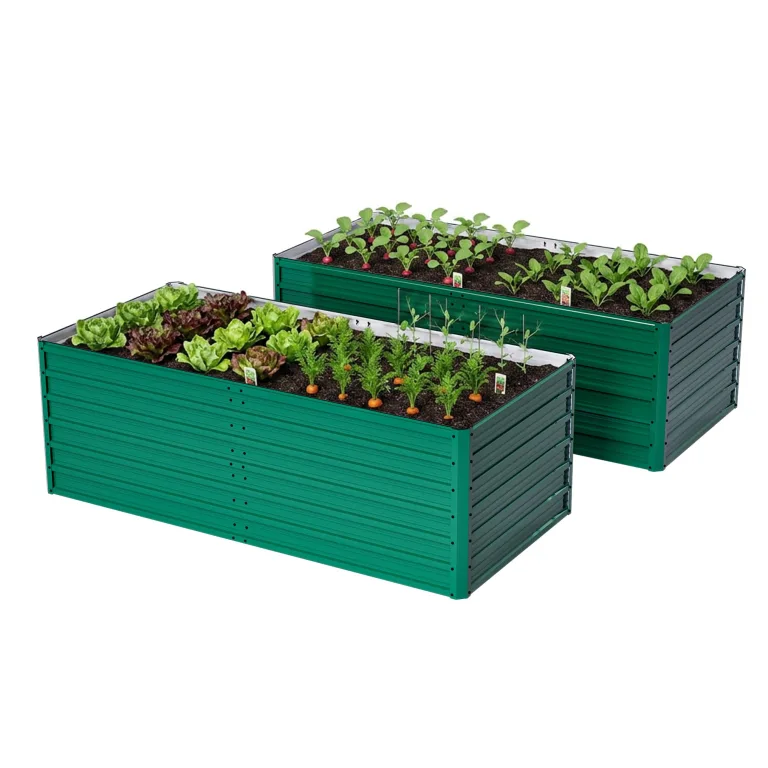 Thanaddo Hochbeet Metall Pflanzbeet, rechteckig Gemüsebeet aus verzinktem Stahl, Gartenbeet Pflanzkasten Pflanzkasten Blumenkasten für Garten & Terrasse, 220x112x64cm, Anthrazit – Bild 10
