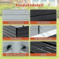 Thanaddo Hochbeet Metall Pflanzbeet, rechteckig Gemüsebeet aus verzinktem Stahl, Gartenbeet Pflanzkasten Pflanzkasten Blumenkasten für Garten & Terrasse, 220x112x64cm, Anthrazit - Thumbnail 6