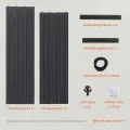 Thanaddo Hochbeet Metall Pflanzbeet, rechteckig Gemüsebeet aus verzinktem Stahl, Gartenbeet Pflanzkasten Pflanzkasten Blumenkasten für Garten & Terrasse, 220x112x64cm, Anthrazit - Thumbnail 7