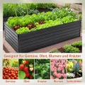 Thanaddo Hochbeet Metall Pflanzbeet, rechteckig Gemüsebeet aus verzinktem Stahl, Gartenbeet Pflanzkasten Pflanzkasten Blumenkasten für Garten & Terrasse, 220x112x64cm, Anthrazit - Thumbnail 8