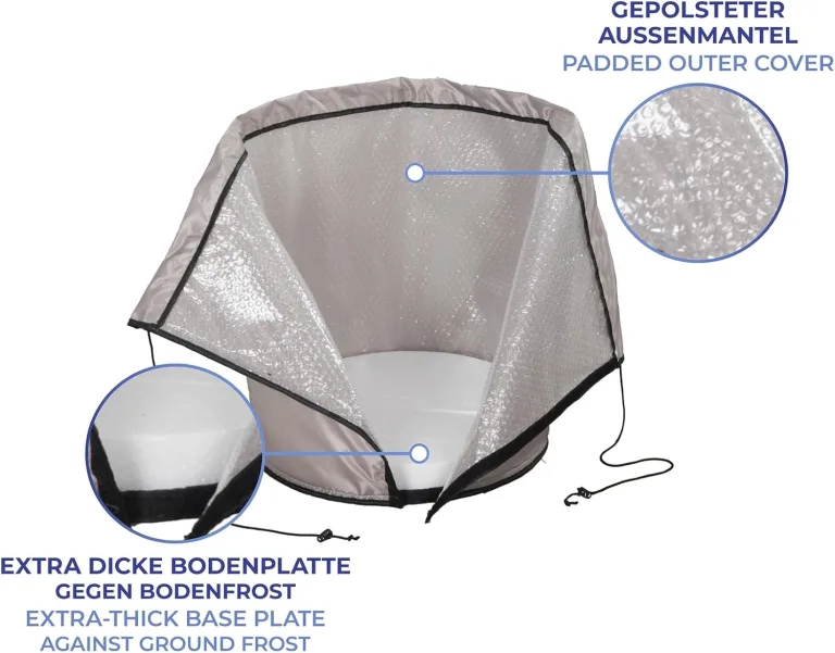 Maximex Pflanzenschutz Pflanztopf-Sack 2er Set Überwinterung Frostschutz Pflanzen 28l Zylinder platzsparend verstaubar 30x40cm Beige Polyester Kunststoff – Bild 6