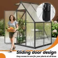 NAIZY Gewächshaus 125x180x195 cm Gartengewächshäuser mit Bodenanker & 6 cm Base Foliengewächshaus aus 580g 4 mm PC Platte & Aluminium, Tomatengewächshaus Anzucht Winterfest UV-Schutz (6x4ft) - Thumbnail 5