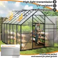 Gewächshaus Aluminium Treibhaus mit Transparent PC Platten Dachfenster & Tür & Fundament 310x250x205cm Winterfest Gartengewächshäuser Begehbares Pflanzenhaus für Garten Outdoor - Thumbnail 6