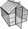 Gewächshaus Aluminium Treibhaus mit Transparent PC Platten Dachfenster & Tür & Fundament 310x250x205cm Winterfest Gartengewächshäuser Begehbares Pflanzenhaus für Garten Outdoor - Thumbnail 1