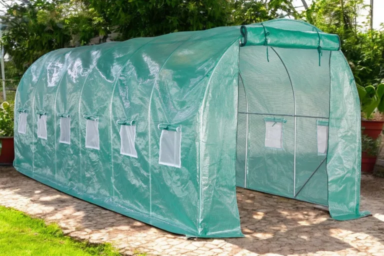 Foliengewächshaus mit PE-Folie – UV-beständig & wetterfest – Tunnelgewächshaus mit Stahlrahmen – Tomatenhaus für Garten – Frühbeet Pflanzenhaus begehbar – Grün (Grün, 200x600x200cm) – Bild 2