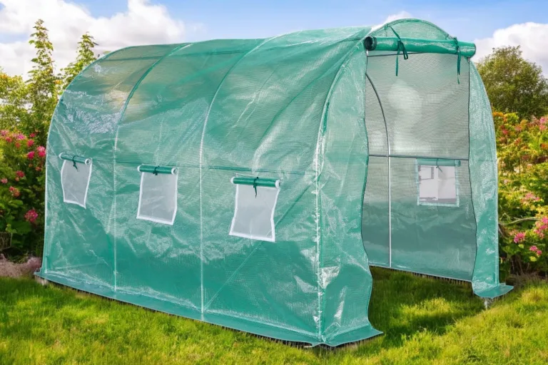 Foliengewächshaus mit PE-Folie – UV-beständig & wetterfest – Tunnelgewächshaus mit Stahlrahmen – Tomatenhaus für Garten – Frühbeet Pflanzenhaus begehbar – Grün (Grün, 200x600x200cm) – Bild 10