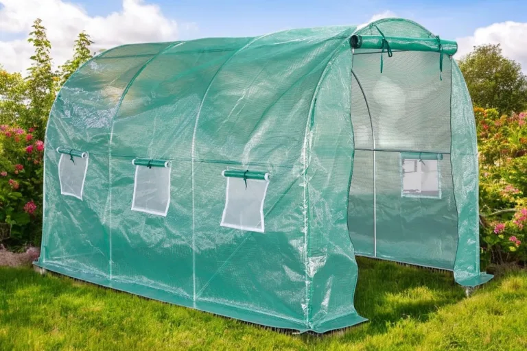 Foliengewächshaus mit PE-Folie – UV-beständig & wetterfest – Tunnelgewächshaus mit Stahlrahmen – Tomatenhaus für Garten – Frühbeet Pflanzenhaus begehbar – Grün (Grün, 200x300x200cm) – Bild 1