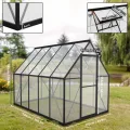 YRHome Premium Gewächshaus Aluminium 280x180x195cm 5.04m² Begehbares Garten-Gewächshaus mit verstärktem Fundament & Dachfenster & Tür Wetterfest & temperaturbeständig für Tomaten, Gemüse & Pflanzen - Thumbnail 2