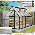 YRHome Premium Gewächshaus Aluminium 280x180x195cm 5.04m² Begehbares Garten-Gewächshaus mit verstärktem Fundament & Dachfenster & Tür Wetterfest & temperaturbeständig für Tomaten, Gemüse & Pflanzen - Thumbnail 6