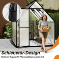 YRHome Premium Gewächshaus Aluminium 280x180x195cm 5.04m² Begehbares Garten-Gewächshaus mit verstärktem Fundament & Dachfenster & Tür Wetterfest & temperaturbeständig für Tomaten, Gemüse & Pflanzen - Thumbnail 7