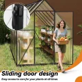 Froadp Gewächshaus aus Aluminium mit Fundament 340x180x195cm Gartengewächshäuser 4mm PC-Hohlkammerplatten Wetterfest Treibhaus, Tomatenhaus mit Fenstern Treibhaus für Garten & Aufzucht - Thumbnail 5