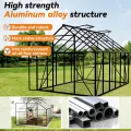 Froadp Gewächshaus aus Aluminium mit Fundament 380x250x205cm Gartengewächshäuser 4mm PC-Hohlkammerplatten Wetterfest Treibhaus, Tomatenhaus mit Fenstern Treibhaus für Garten & Aufzucht - Thumbnail 4