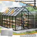 Froadp Gewächshaus aus Aluminium mit Fundament 310x250x205cm Gartengewächshäuser 4mm PC-Hohlkammerplatten Wetterfest Treibhaus, Tomatenhaus mit Fenstern Treibhaus für Garten & Aufzucht - Thumbnail 6