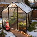 Froadp Gewächshaus aus Aluminium mit Fundament 310x250x205cm Gartengewächshäuser 4mm PC-Hohlkammerplatten Wetterfest Treibhaus, Tomatenhaus mit Fenstern Treibhaus für Garten & Aufzucht - Thumbnail 9