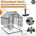 Froadp Gewächshaus aus Aluminium mit Fundament 310x250x205cm Gartengewächshäuser 4mm PC-Hohlkammerplatten Wetterfest Treibhaus, Tomatenhaus mit Fenstern Treibhaus für Garten & Aufzucht - Thumbnail 3
