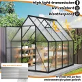 UISEBRT Gewächshaus Treibhaus für Garten Tomatenhaus mit Fundament Frühbeet Pflanzenhaus mit Fenster & Wetterfestem Hohlkammerplatten Gartengewächshäuser 230x180x195cm UV- & Frostgeschützt - Thumbnail 7