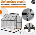 Froadp Gewächshaus aus Aluminium mit Fundament 230x180x195cm Gartengewächshäuser 4mm PC-Hohlkammerplatten Wetterfest Treibhaus, Tomatenhaus mit Fenstern Treibhaus für Garten & Aufzucht - Thumbnail 3