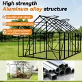 UISEBRT Gewächshaus Treibhaus für Garten Tomatenhaus mit Fundament Frühbeet Pflanzenhaus mit Fenster & Wetterfestem Hohlkammerplatten Gartengewächshäuser 380x250x205cm UV- & Frostgeschützt - Thumbnail 4