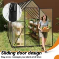 UISEBRT Gewächshaus Treibhaus für Garten Tomatenhaus mit Fundament Frühbeet Pflanzenhaus mit Fenster & Wetterfestem Hohlkammerplatten Gartengewächshäuser 340x180x195cm UV- & Frostgeschützt - Thumbnail 5