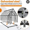 Gewächshaus für Garten, Aluminium Treibhaus, Tomatenhaus & Pflanzenhaus mit Fundament, Dachfenster, PC-Platten, Bodenanker, Eisenverstärkung, 340x180x195cm Frühbeet, Wetterfest & UV-beständig - Thumbnail 4