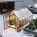 Gewächshaus für Garten, Aluminium Treibhaus, Tomatenhaus & Pflanzenhaus mit Fundament, Dachfenster, PC-Platten, Bodenanker, Eisenverstärkung, 340x180x195cm Frühbeet, Wetterfest & UV-beständig - Thumbnail 8
