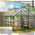 ACXIN Gewächshaus für Garten, Aluminium Treibhaus, Tomatenhaus & Pflanzenhaus mit Fundament, Dachfenster, PC-Platten, Bodenanker, Eisenverstärkung, 380x250x205cm Frühbeet, Wetterfest & UV-beständig - Thumbnail 6