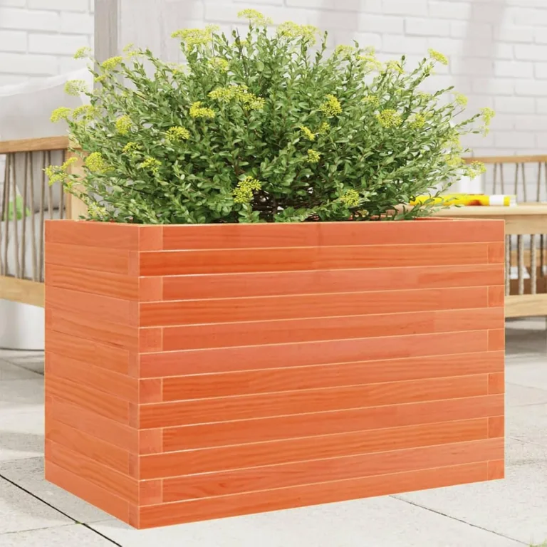 Gecheer Pflanzkübel Wachsbraun Robustes Massivholz Kiefer großzügiger Platz für Blumen Pflanzen Gemüse und Kräuter ideal für Garten Dekoration – Bild 1
