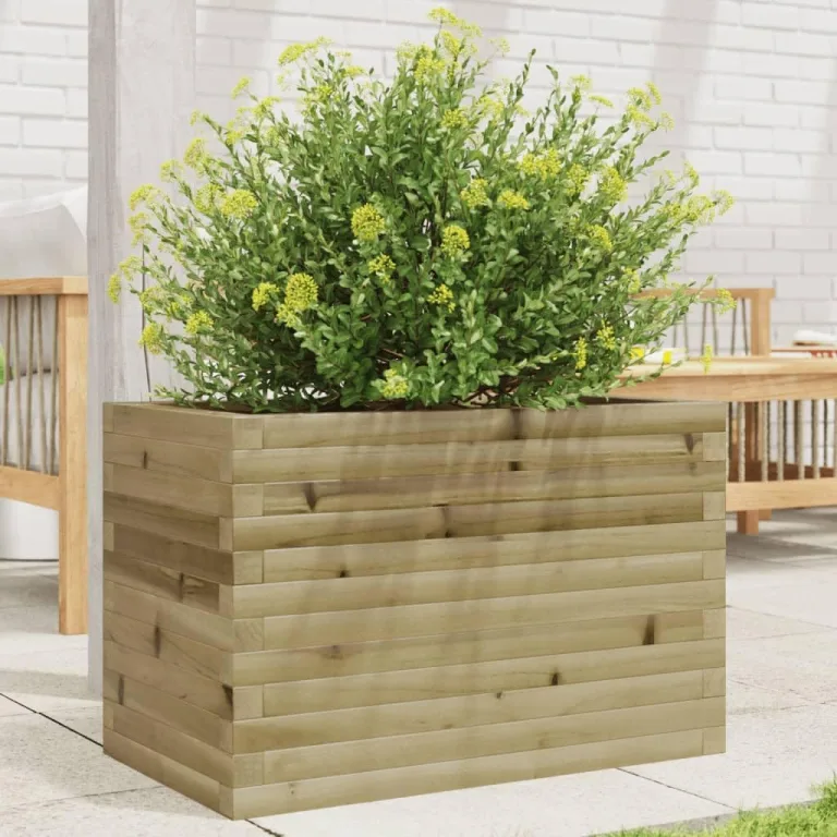 Gecheer Pflanzkübel Kiefernholz großes Volumen robust und stabil für Garten Dekoration – Bild 2