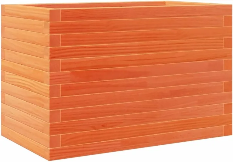 Gecheer Pflanzkübel Wachsbraun 70x40x45,5 cm Massivholz Kiefer Robustes Holzrahmen für Garten Dekoration – Bild 3